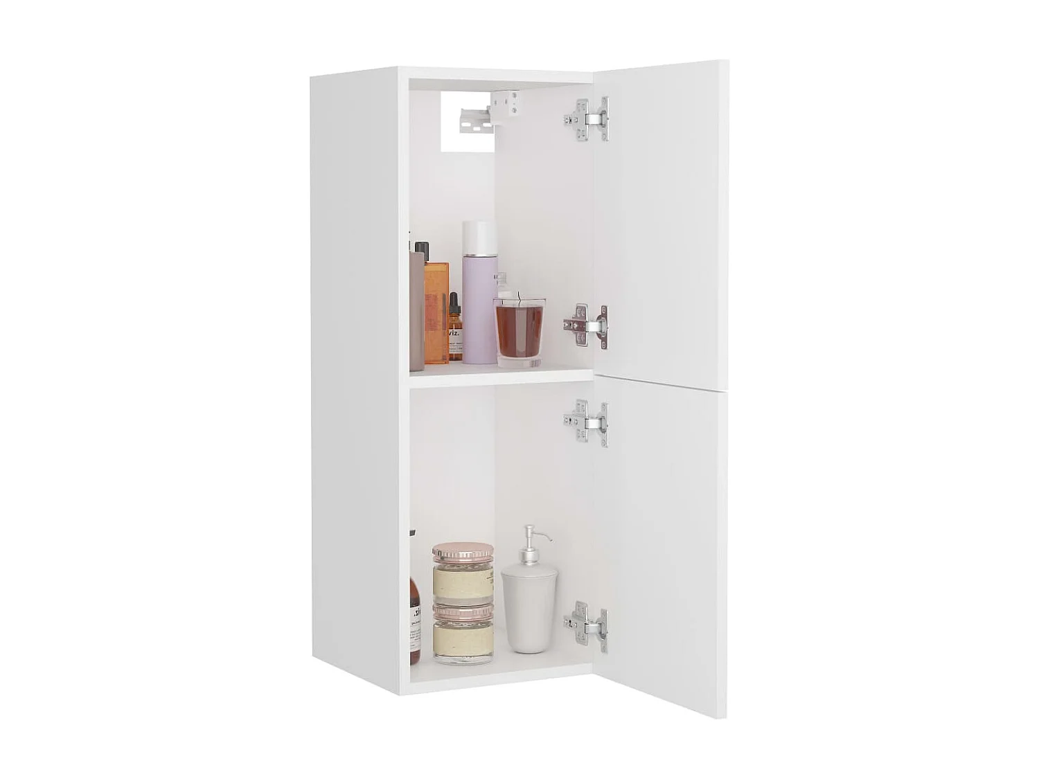 Badezimmerschrank Weiß 30x30x80 cm Holzwerkstoff