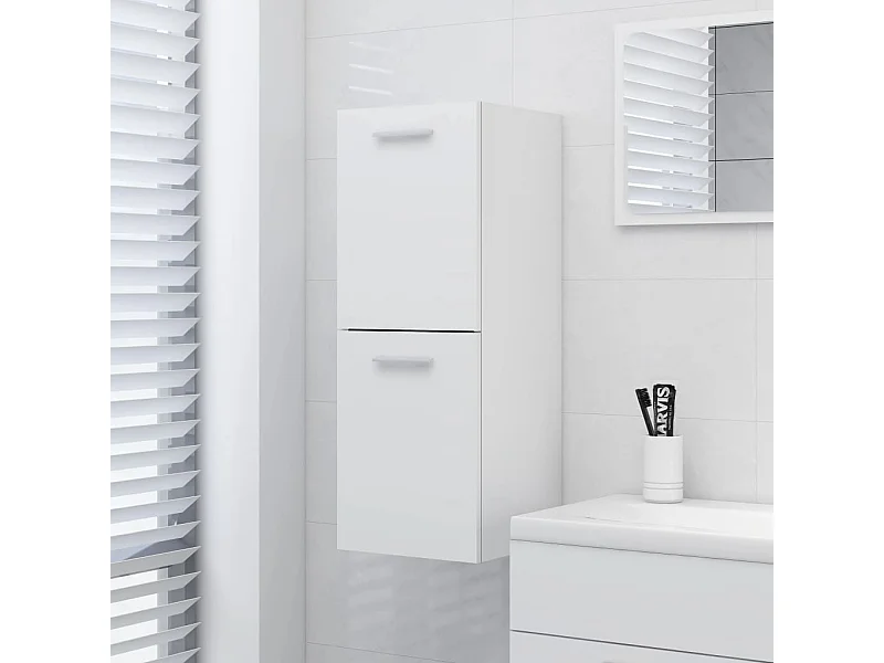 Badkamerkast 30x30x80 cm bewerkt hout wit