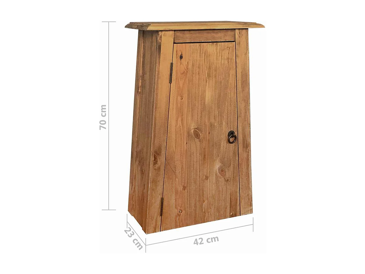 Armoire latérale de salle de bain Pin massif 42x23x70 cm