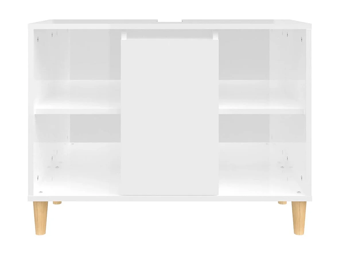 Waschbeckenunterschrank Hochglanz-Weiß 80x33x60cm Holzwerkstoff