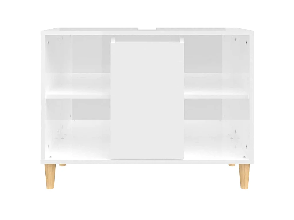 Waschbeckenunterschrank Hochglanz-Weiß 80x33x60cm Holzwerkstoff