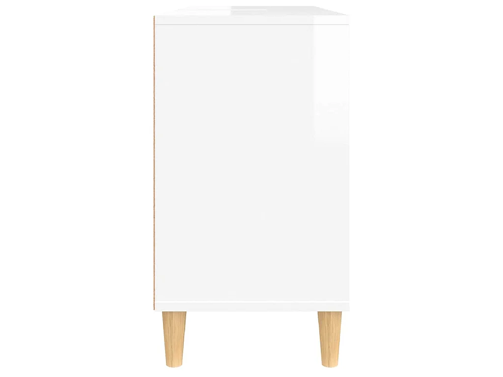 Waschbeckenunterschrank Hochglanz-Weiß 80x33x60cm Holzwerkstoff