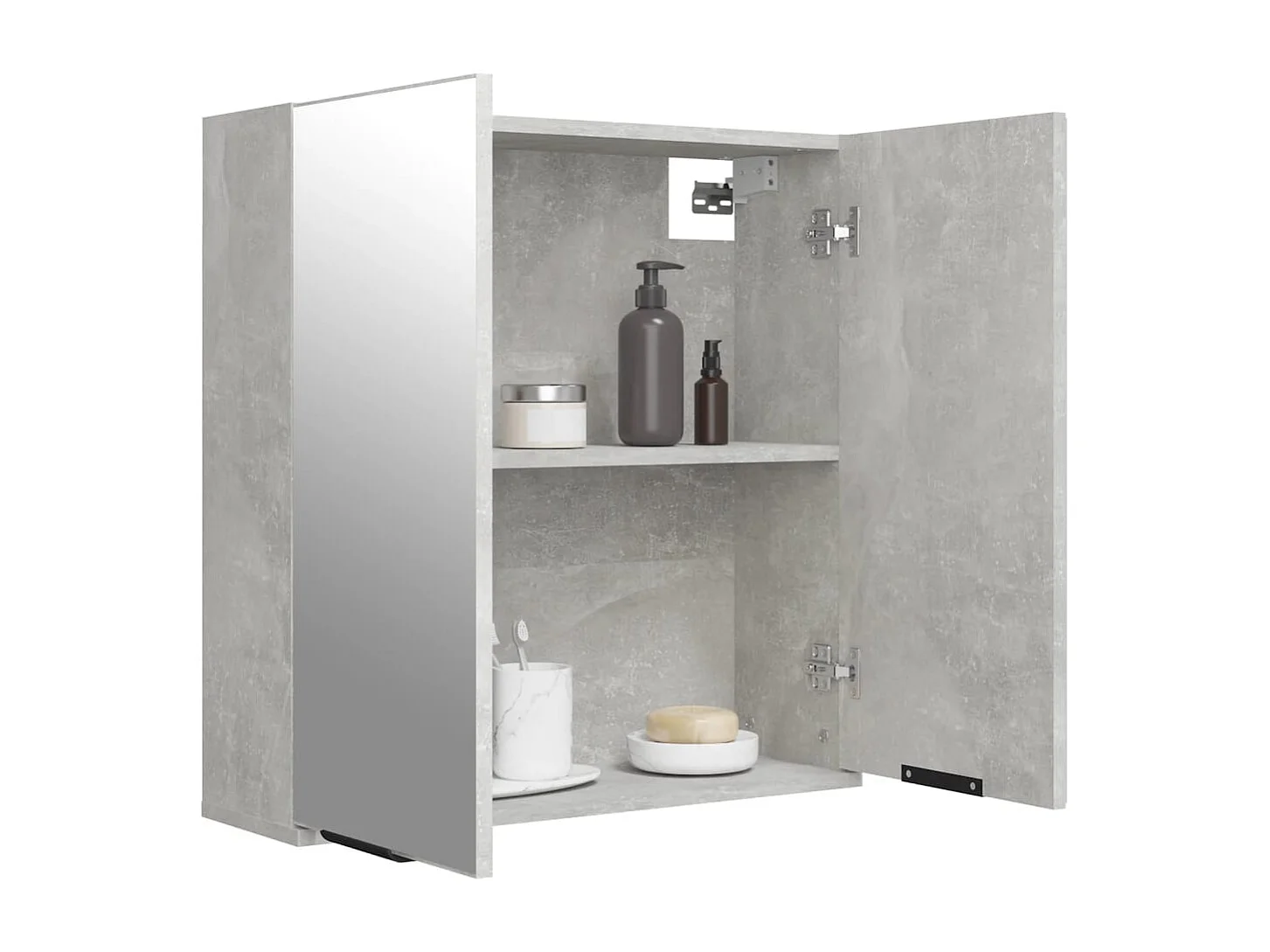 Armoire à miroir de salle de bain Gris béton 64x20x67 cm