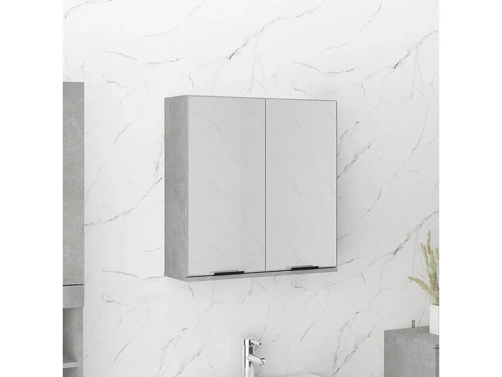 Armoire à miroir de salle de bain Gris béton 64x20x67 cm
