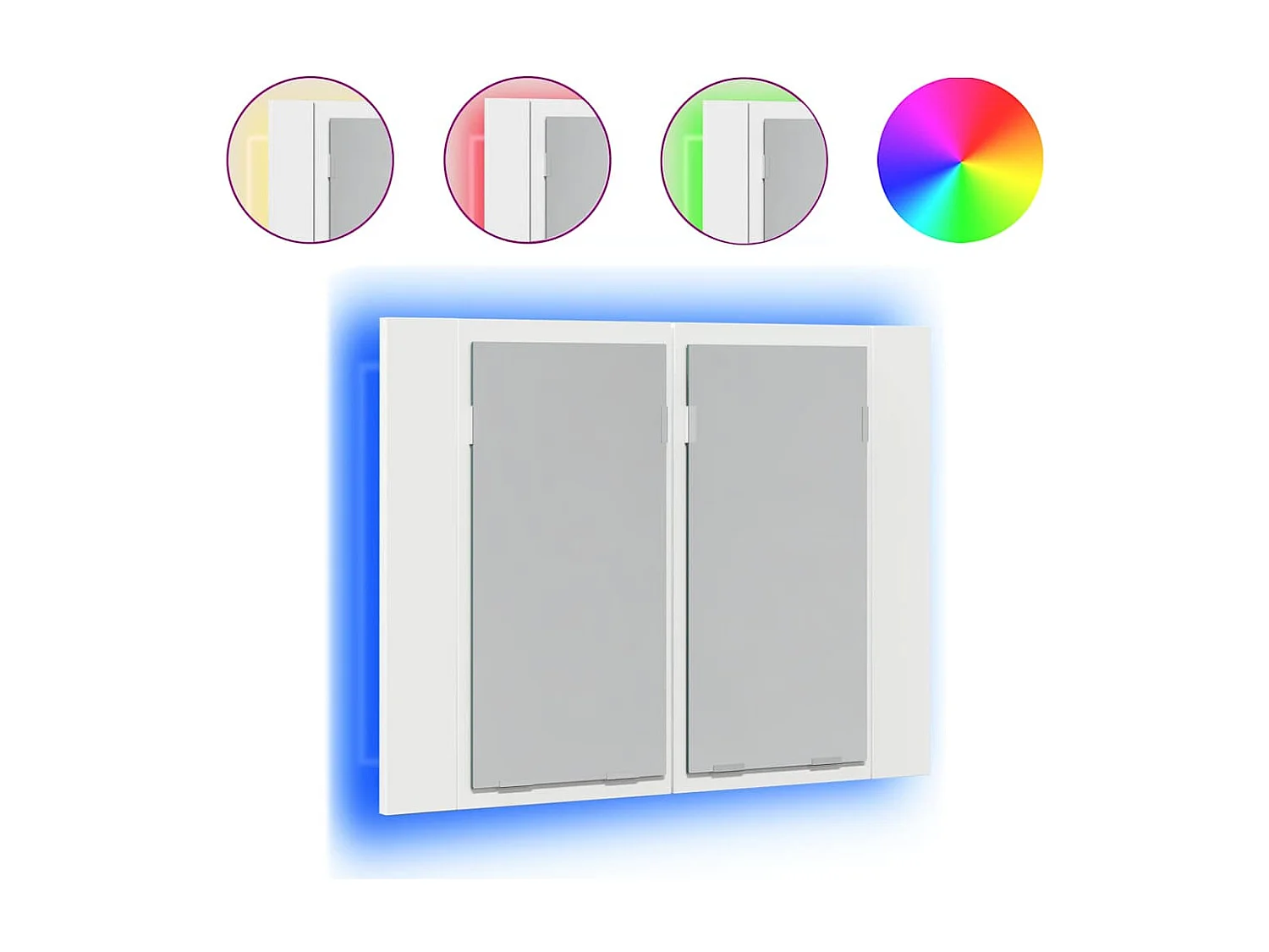 Armoire salle de bain à miroir LED Blanc 60x12x45 cm Acrylique