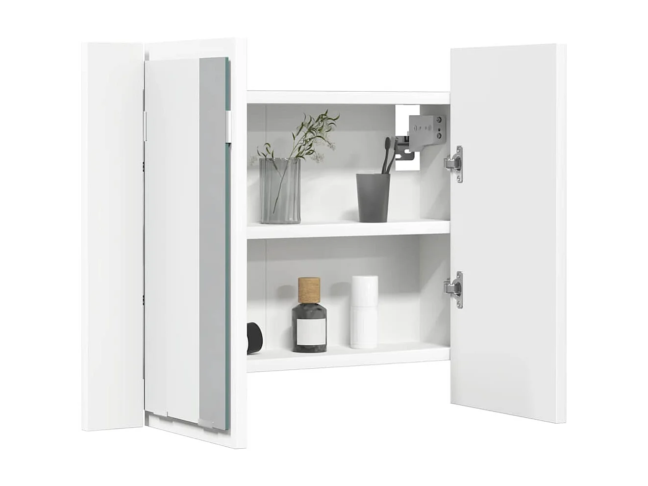 Armoire salle de bain à miroir LED Blanc 60x12x45 cm Acrylique