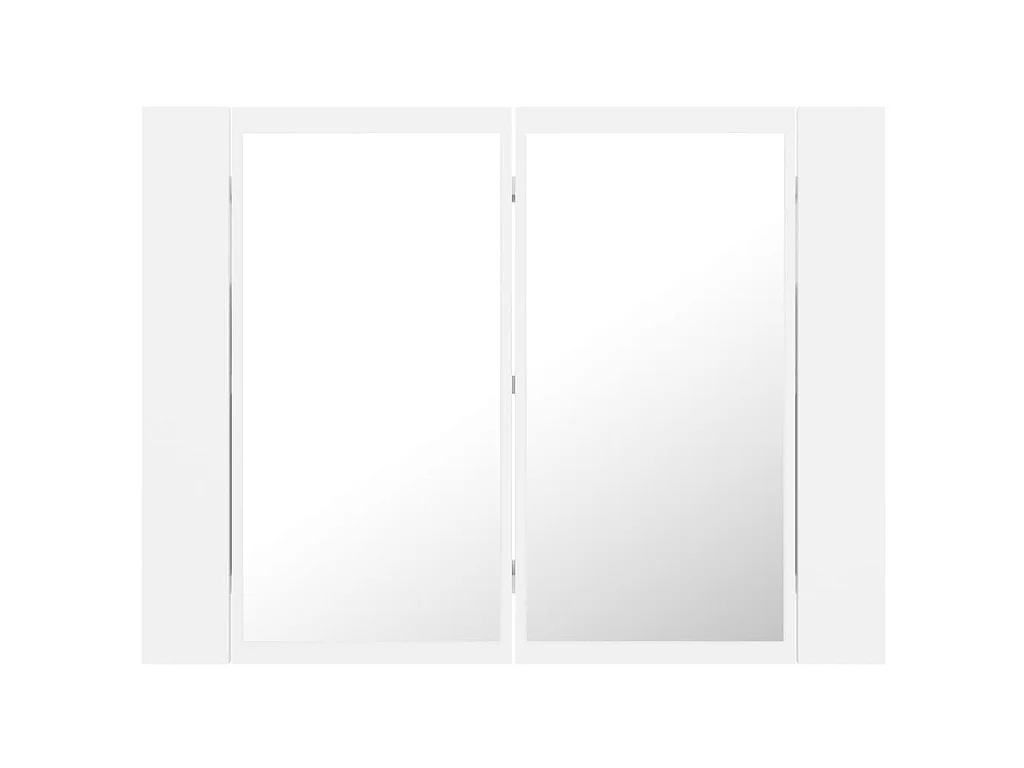 Badkamerkast met spiegel en LED 60x12x45 cm acryl wit