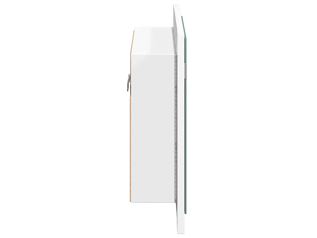 Badkamerkast met spiegel en LED 60x12x45 cm acryl wit