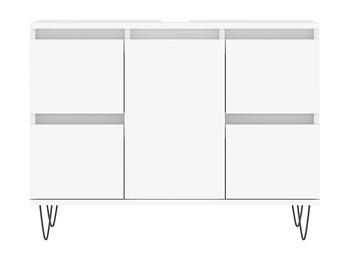 Mueble de baño madera de ingeniería blanco 80x33x60 cm