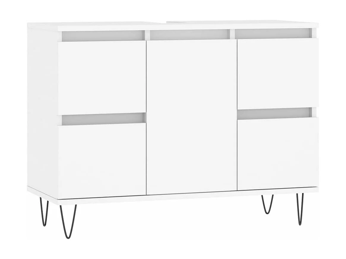 Badschrank Weiß 80x33x60 cm Holzwerkstoff