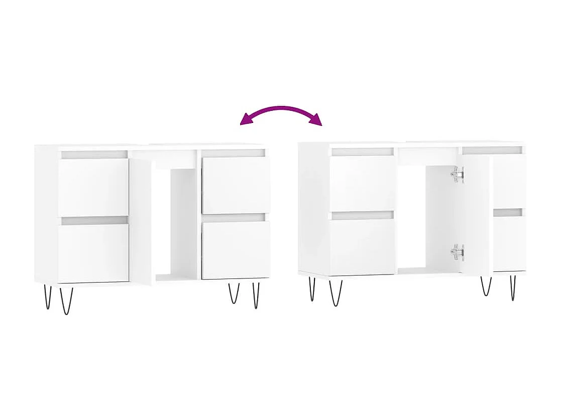Badschrank Weiß 80x33x60 cm Holzwerkstoff