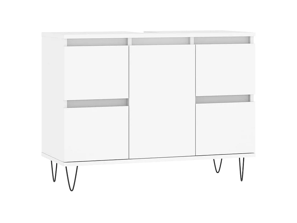 Mueble de baño madera de ingeniería blanco 80x33x60 cm