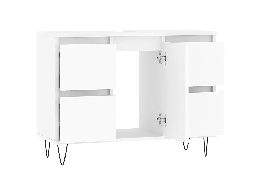 Mueble de baño madera de ingeniería blanco 80x33x60 cm