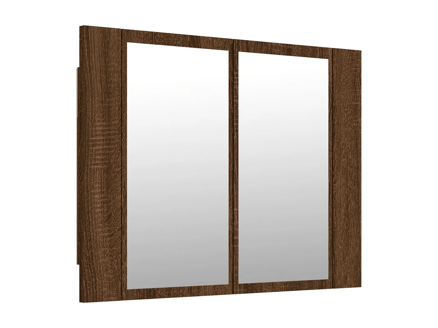 Spiegelkast LED 60x12x45 cm bewerkt hout bruin eikenkleur