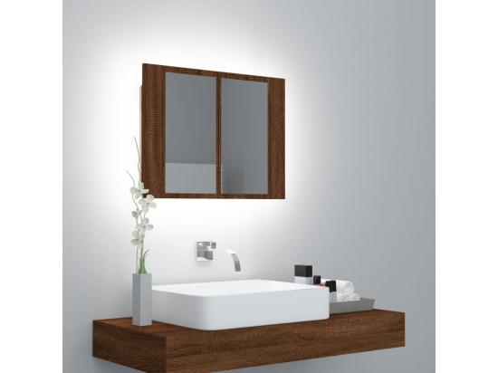 vente unique Armoire à miroir LED Chêne marron 60x12x45 cm Bois d'ingénierie