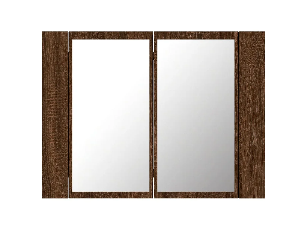 Armoire à miroir LED Chêne marron 60x12x45 cm Bois d'ingénierie