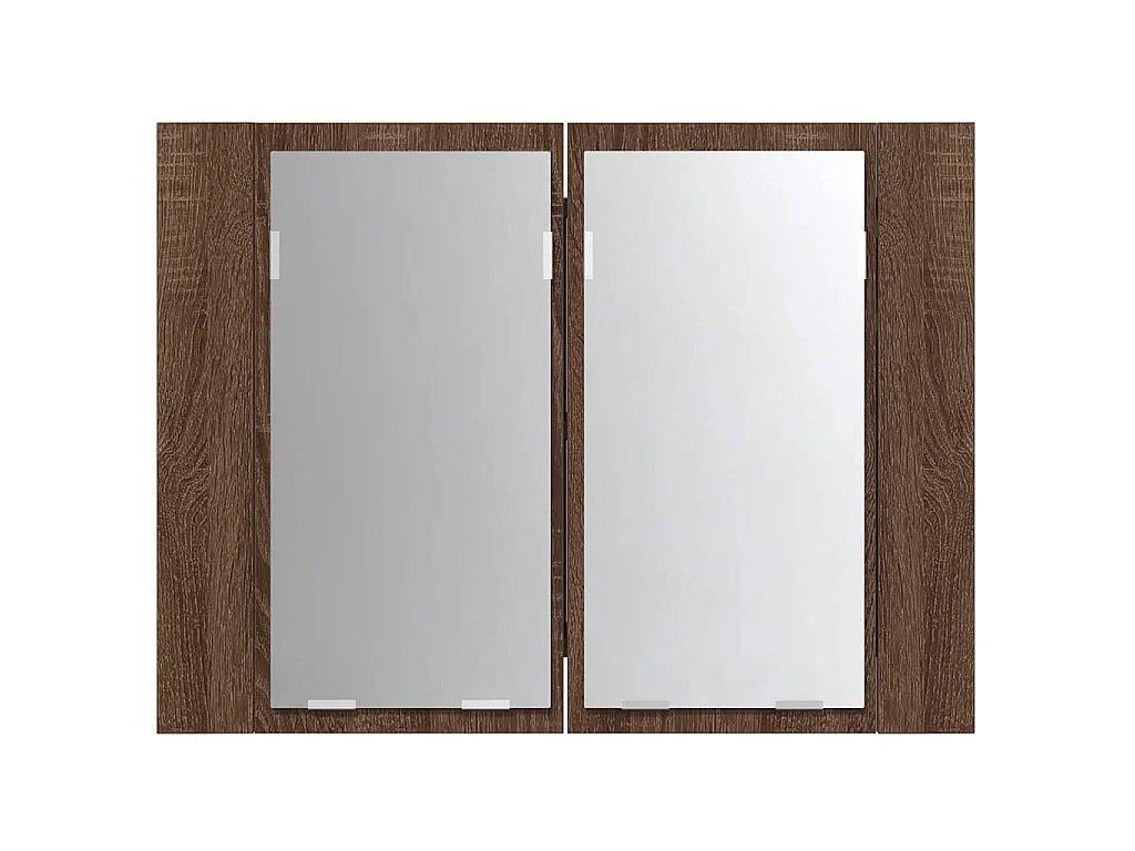 LED-Spiegelschrank Braun Eichen-Optik 60x12x45 cm Holzwerkstoff
