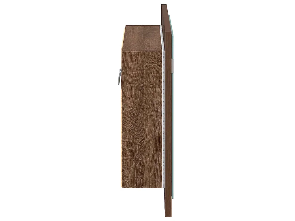 LED-Spiegelschrank Braun Eichen-Optik 60x12x45 cm Holzwerkstoff