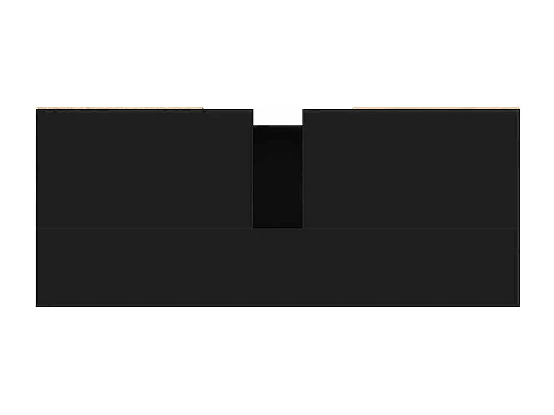 Armoire de salle de bain noir 80x33x60 cm bois d'ingénierie