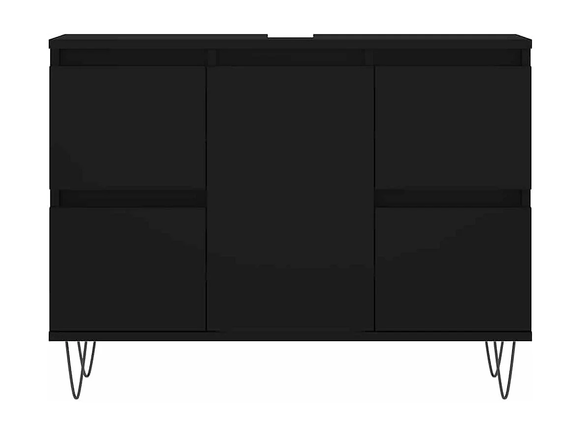 Armoire de salle de bain noir 80x33x60 cm bois d'ingénierie