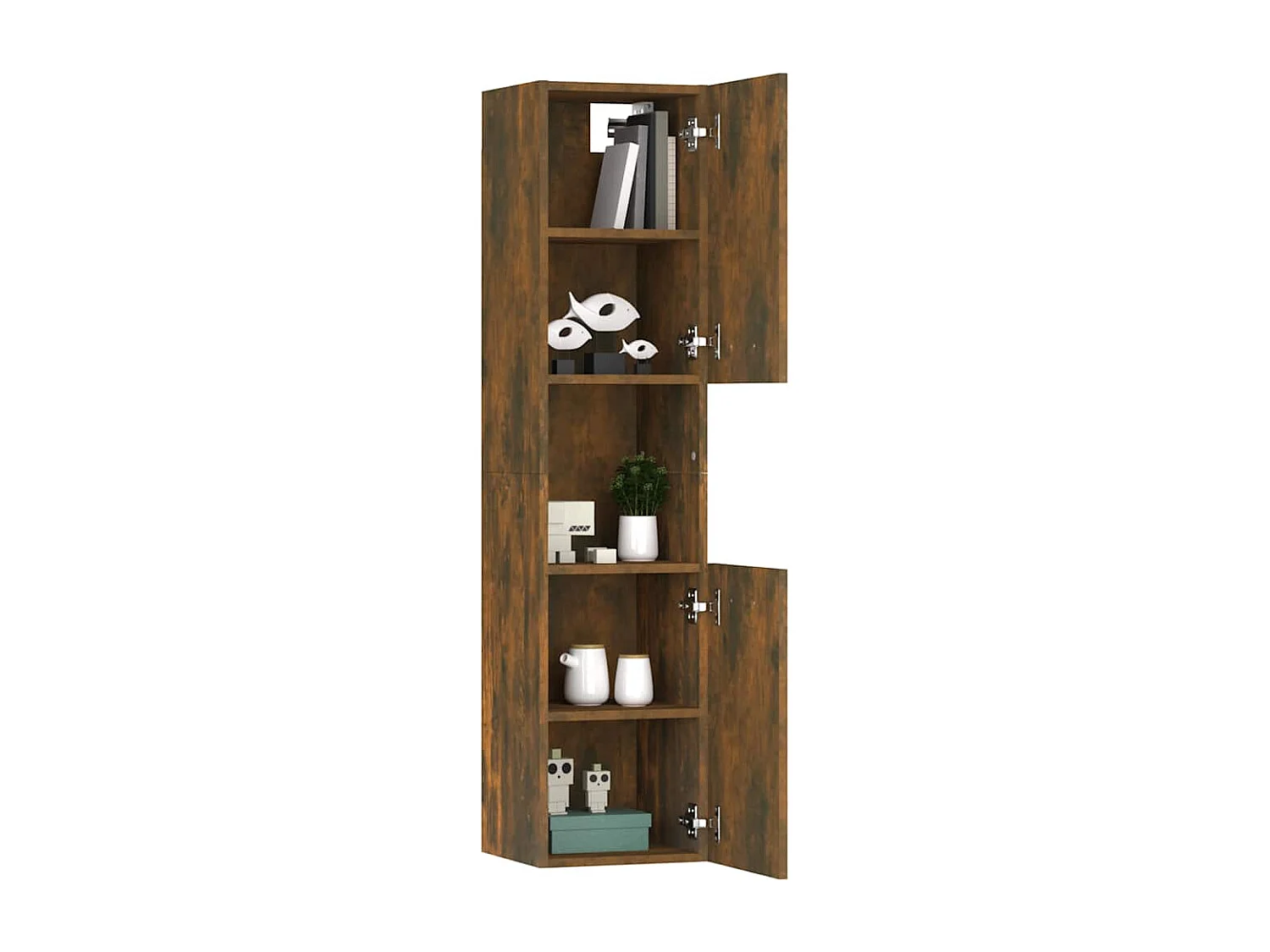 Armoire de bain Chêne fumé 30x30x130 cm Bois d'ingénierie