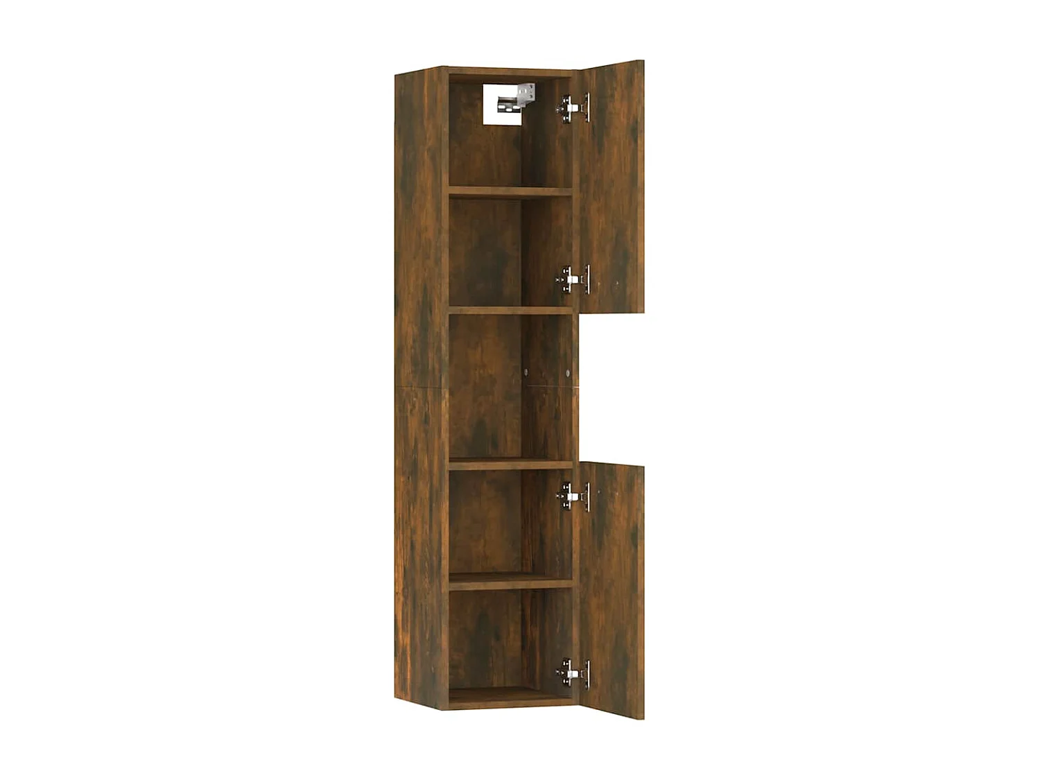 Armoire de bain Chêne fumé 30x30x130 cm Bois d'ingénierie