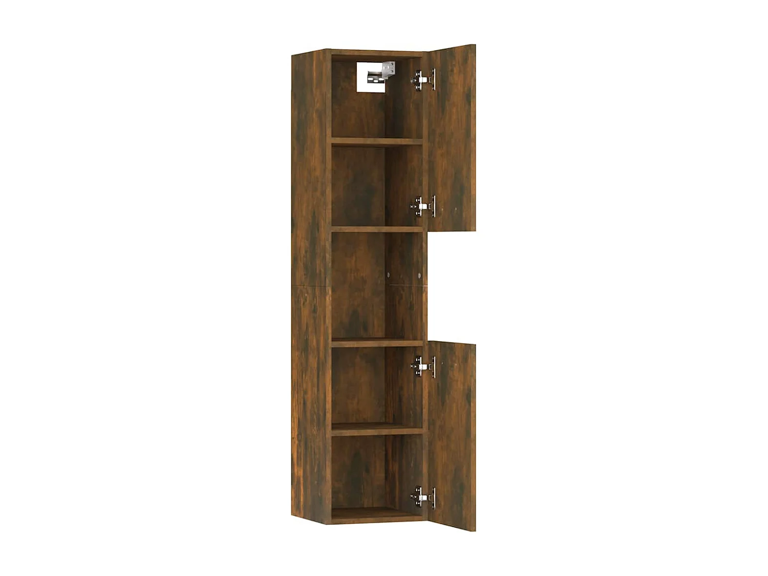 Armoire de bain Chêne fumé 30x30x130 cm Bois d'ingénierie