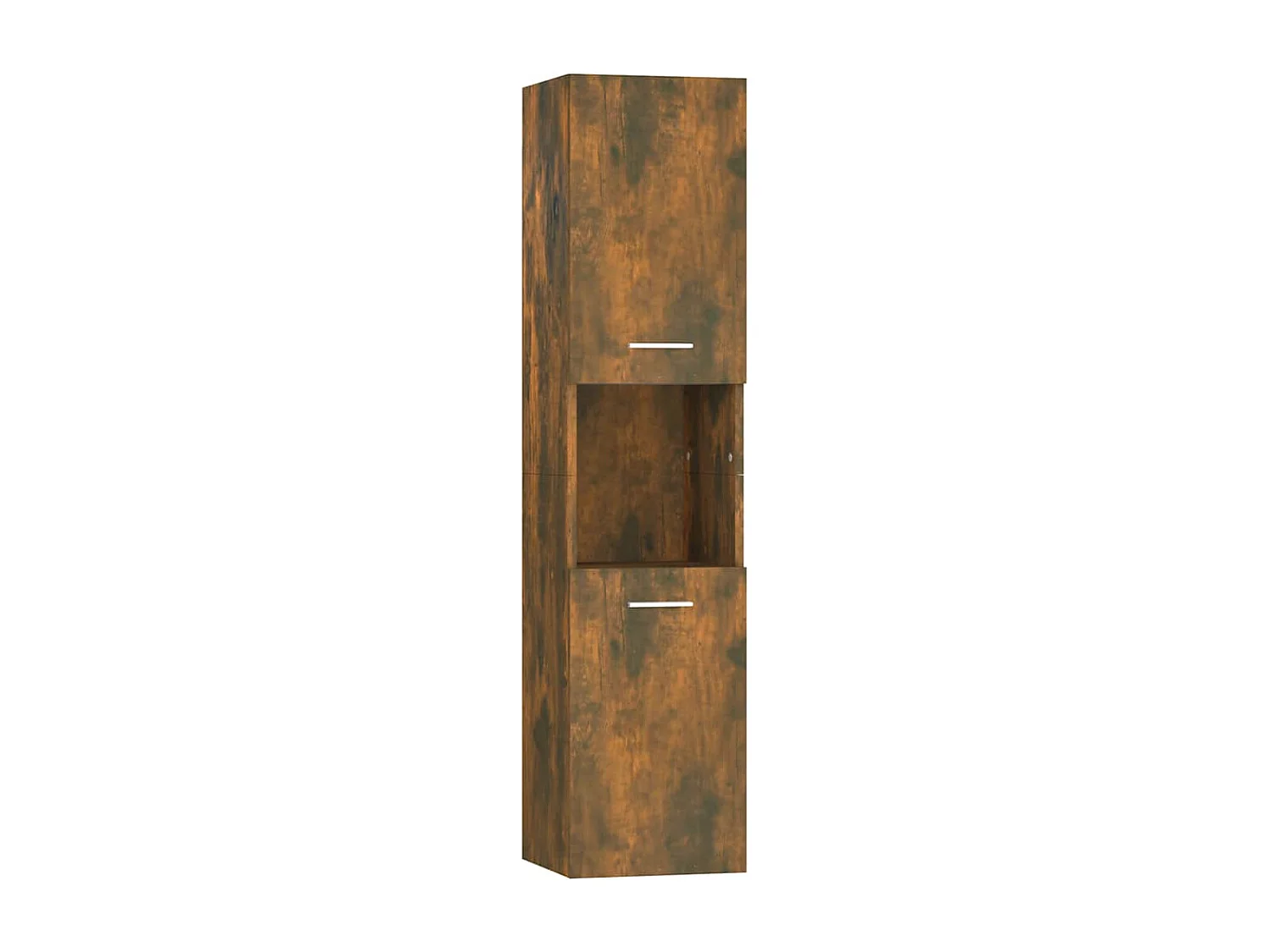 Armadietto Bagno Rovere Fumo 30x30x130 cm in Legno Multistrato