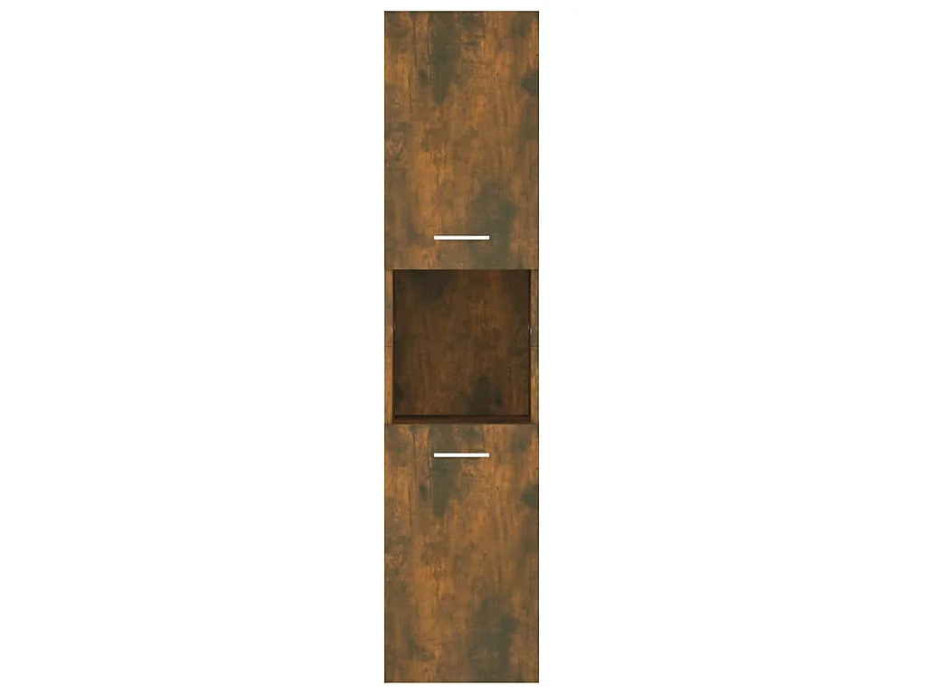 Armadietto Bagno Rovere Fumo 30x30x130 cm in Legno Multistrato