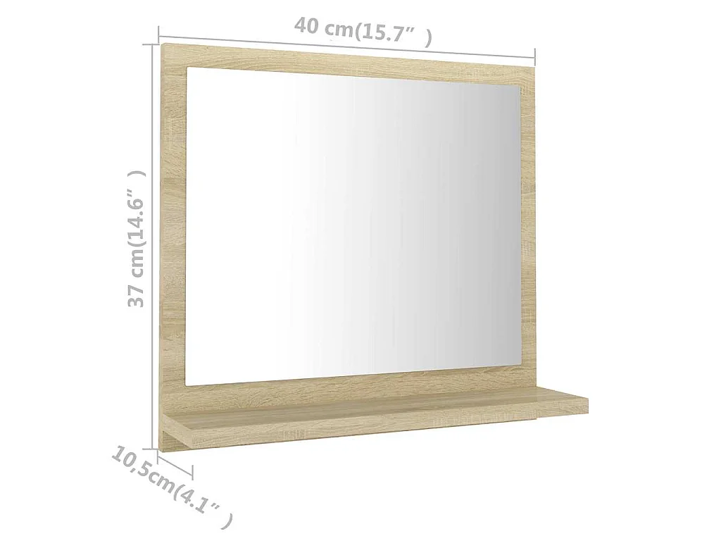 Miroir salle de bain chêne sonoma 40x10,5x37cm Bois ingénierie