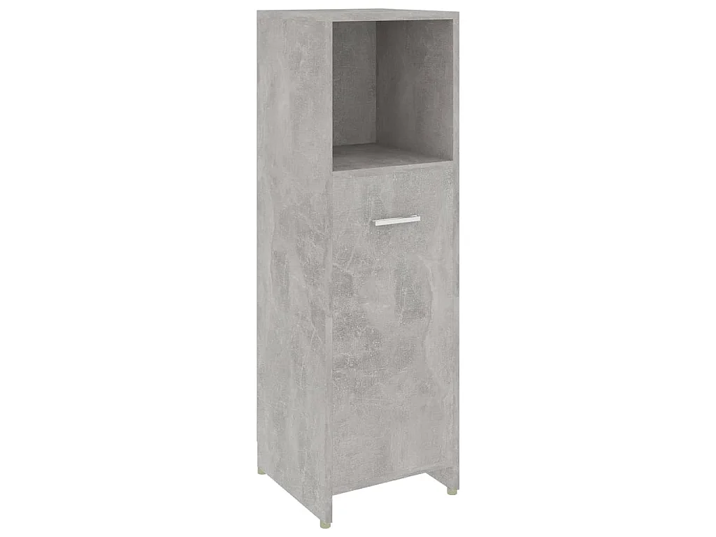 Mobile da Bagno Grigio Cemento 30x30x95 cm in Legno Multistrato
