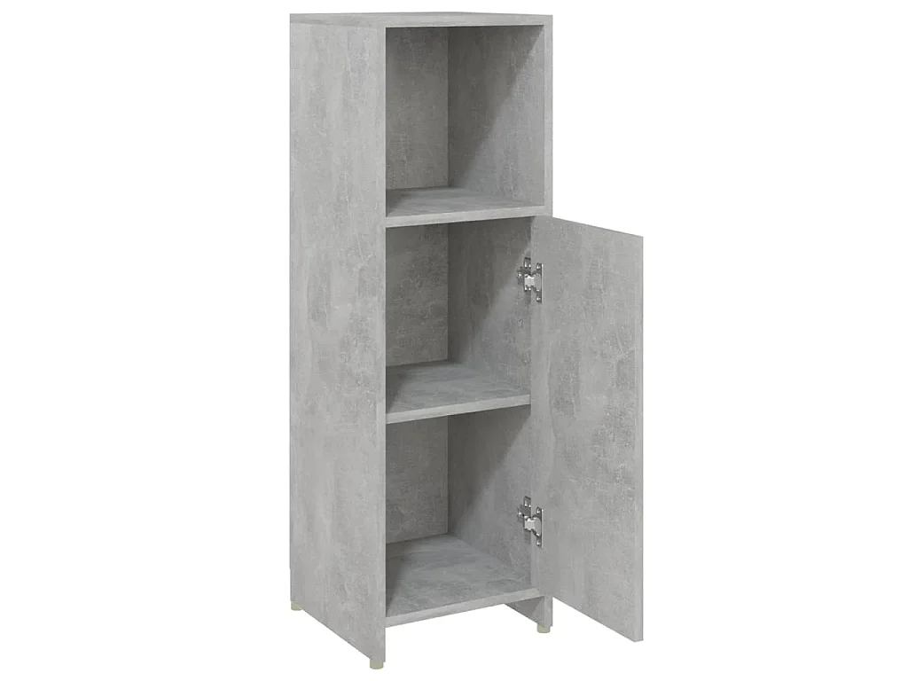 Mobile da Bagno Grigio Cemento 30x30x95 cm in Legno Multistrato