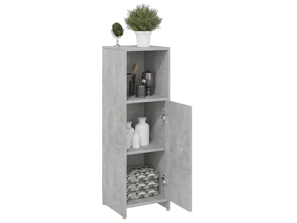 Badezimmerschrank Betongrau 30x30x95 cm Holzwerkstoff