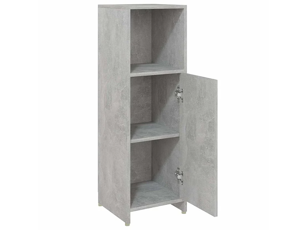 Badezimmerschrank Betongrau 30x30x95 cm Holzwerkstoff