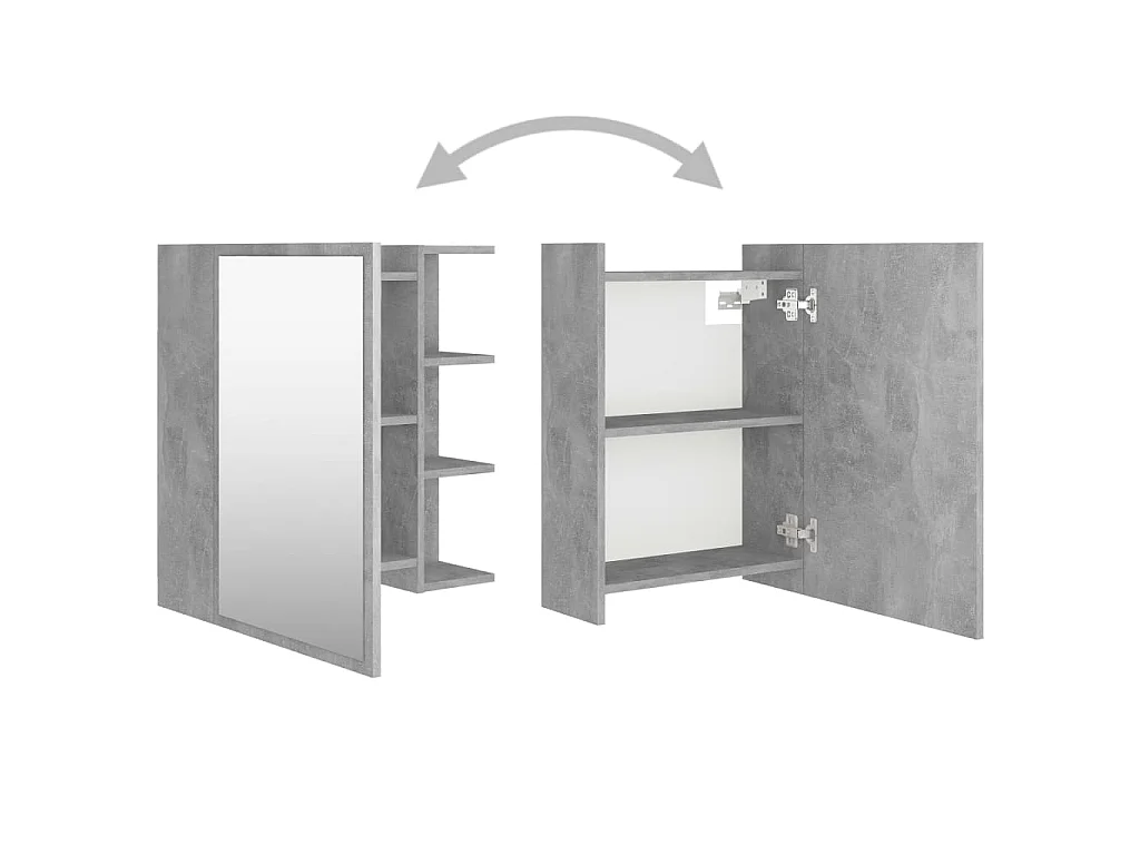 Mobile Bagno Specchio Grigio Cemento 62,5x20,5x64cm Multistrato