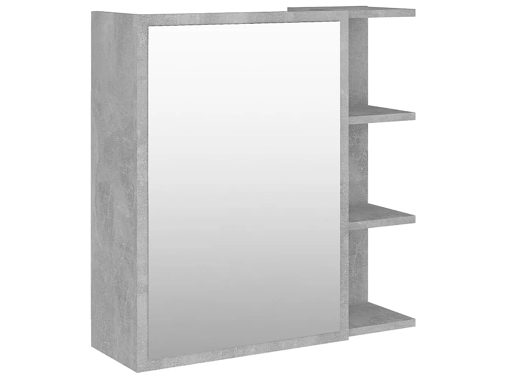 Mobile Bagno Specchio Grigio Cemento 62,5x20,5x64cm Multistrato
