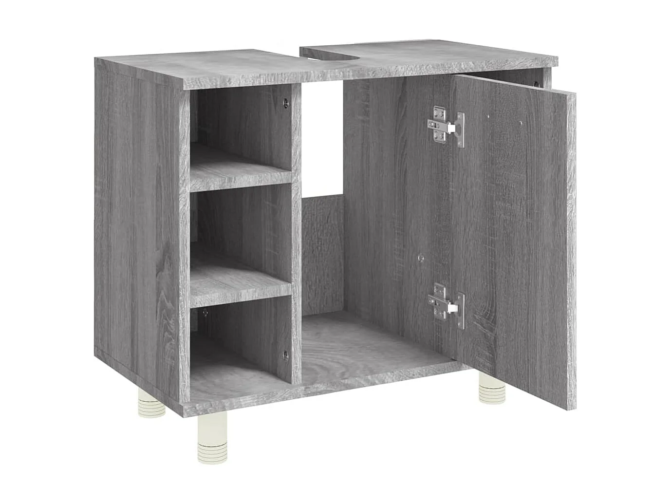 Badkamerkast 60x32x53,5 cm bewerkt hout grijs sonoma eikenkleur