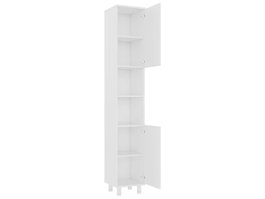 Badezimmerschrank Weiß 30x30x179 cm Holzwerkstoff