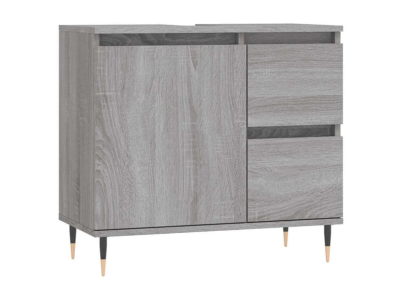 Armadietto Bagno Grigio Sonoma 65x33x60 cm in Legno Multistrato