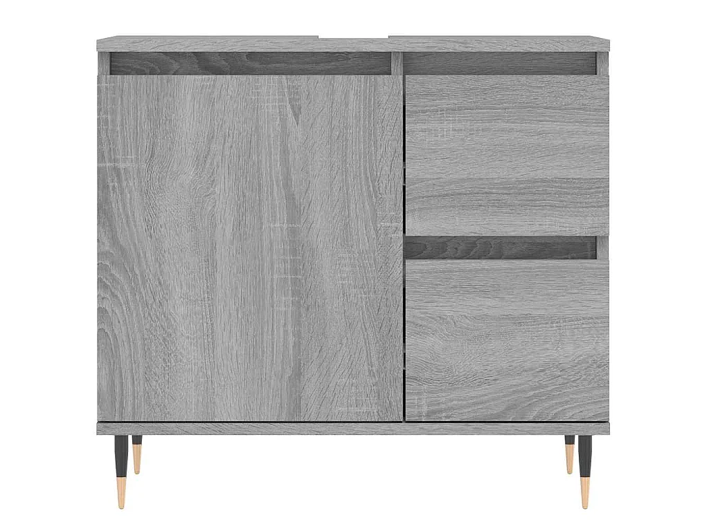 Armadietto Bagno Grigio Sonoma 65x33x60 cm in Legno Multistrato