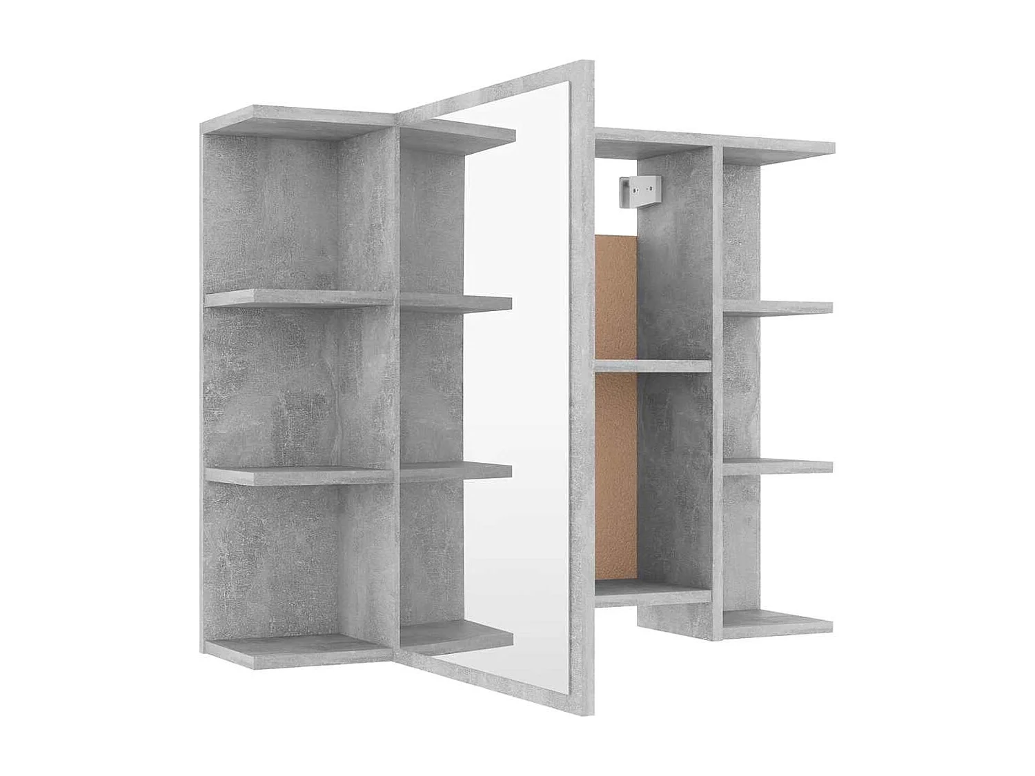 Armário casa banho c/ espelho 80x20,5x64cm cinzento cimento