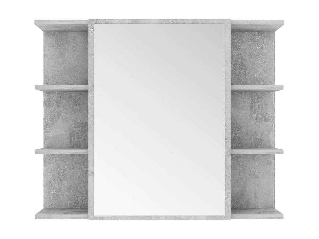Armário casa banho c/ espelho 80x20,5x64cm cinzento cimento
