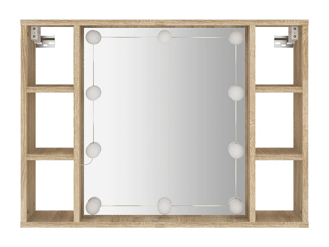 Spiegelkast met LED-verlichting 76x15x55 cm sonoma eikenkleur