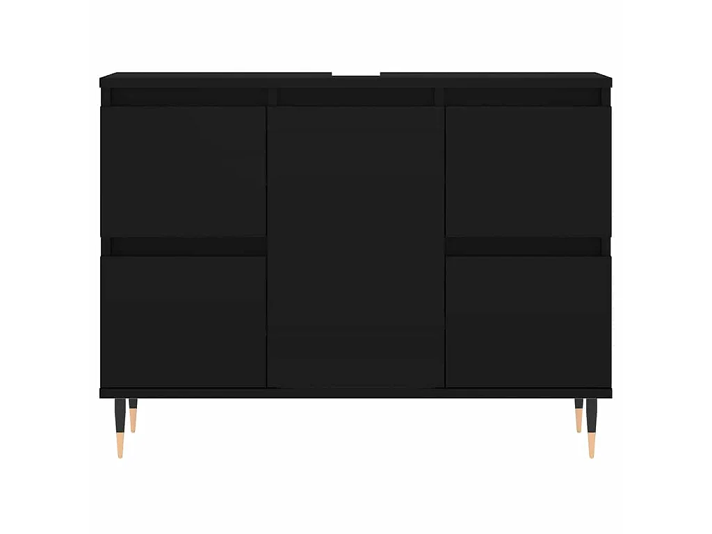 Badkamerkast 80x33x60 cm bewerkt hout zwart