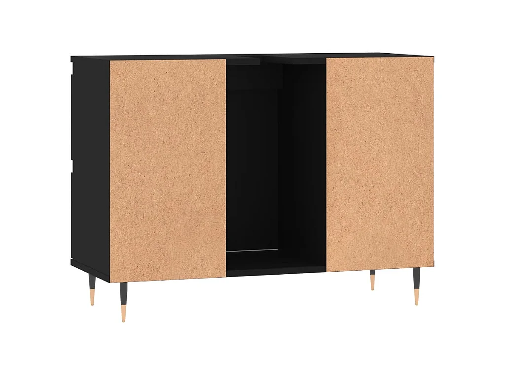 Badkamerkast 80x33x60 cm bewerkt hout zwart