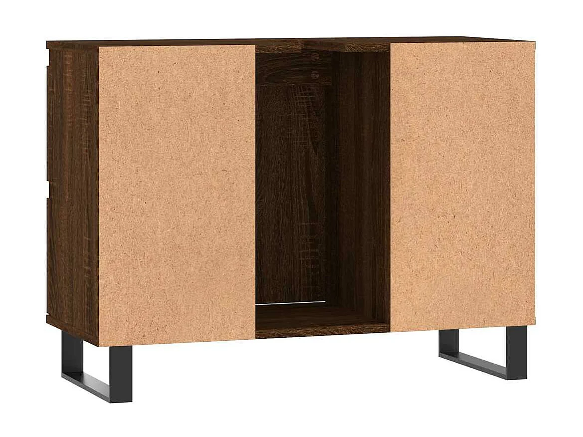 Armoire salle de bain chêne marron 80x33x60cm bois d'ingénierie