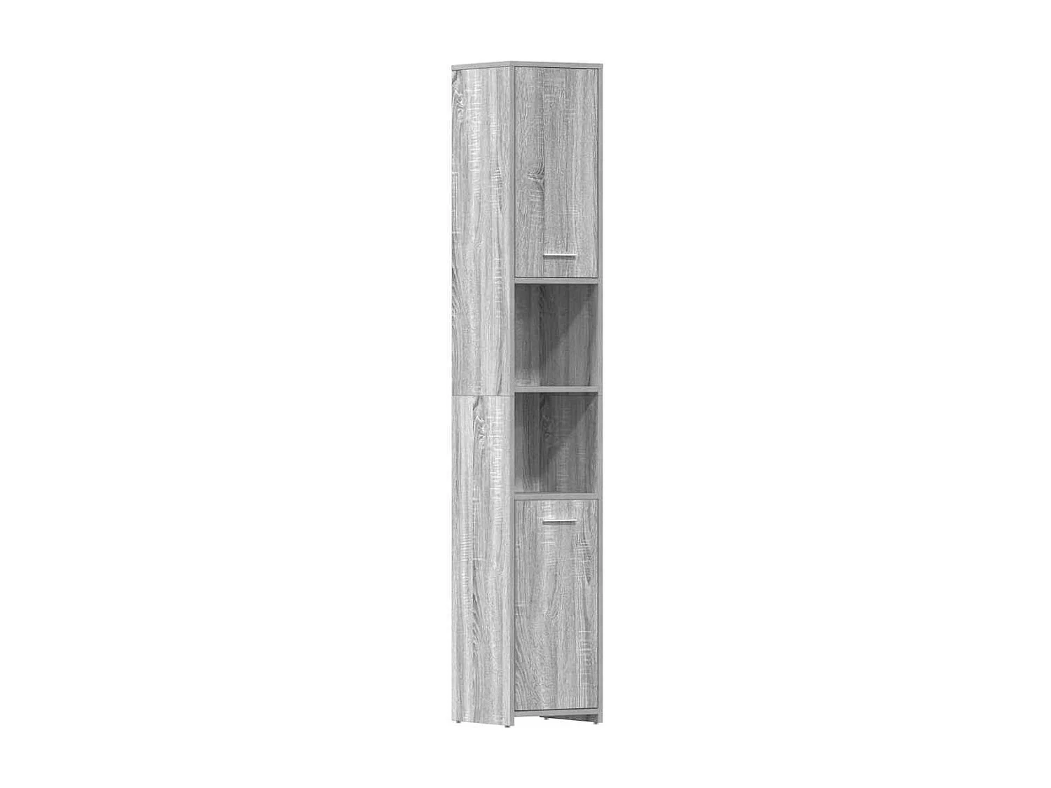 Badkamerkast 30x30x183,5 cm bewerkt hout grijs sonoma eiken