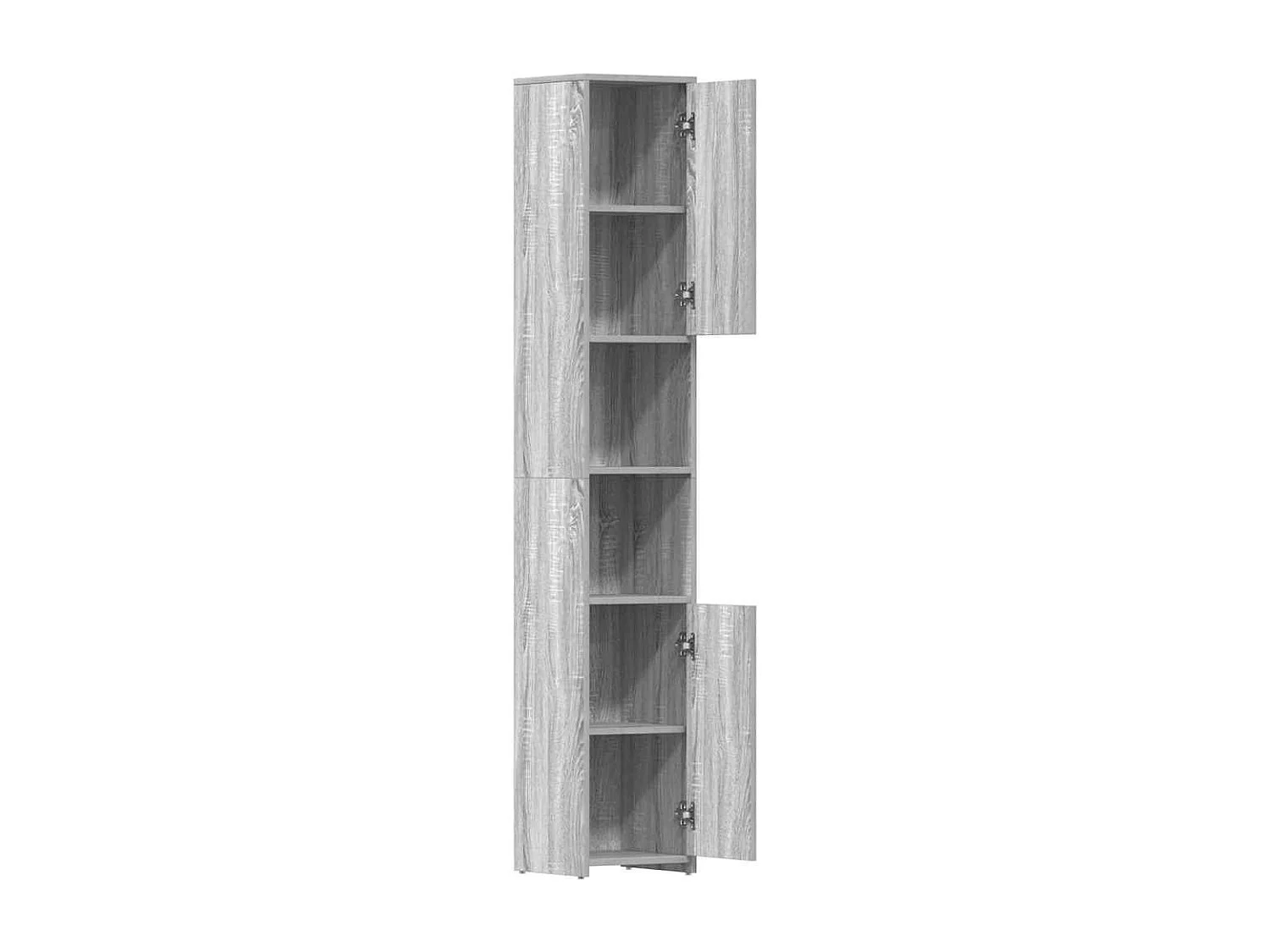 Badkamerkast 30x30x183,5 cm bewerkt hout grijs sonoma eiken