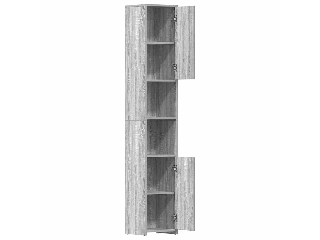 Armário WC 30x30x183,5 cm derivados de madeira cinzento sonoma