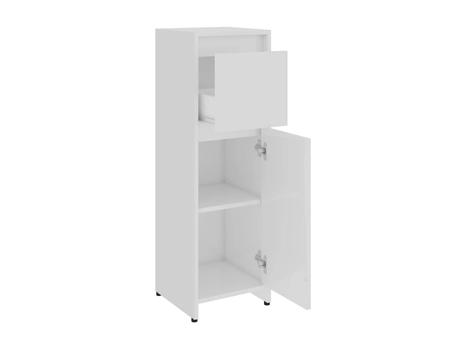 Armoire de salle de bain Blanc brillant Bois d’ingénierie